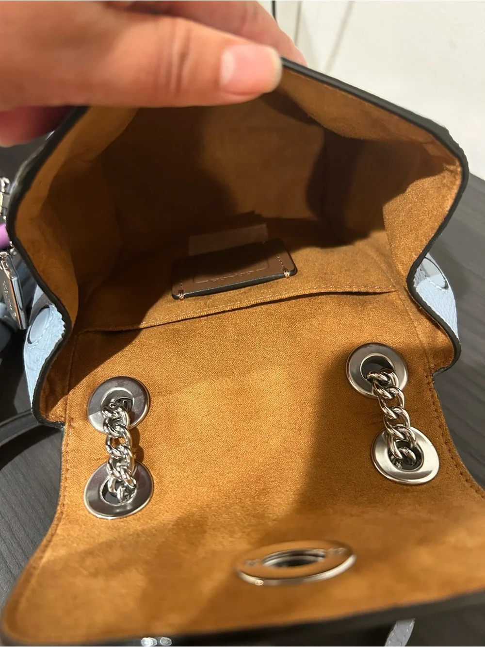 Coach Cornflower Blue Convertible Leather Micro Backpack Style#C5677 EUC - Picture 9 of 15
